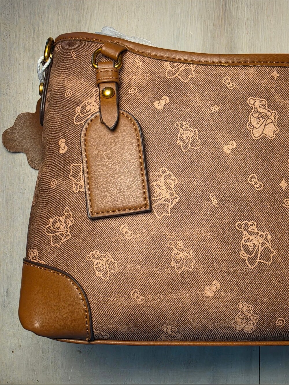 Women's Brown Patterned Crossbody Bag